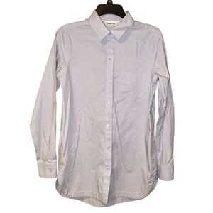 Orvis Women’s Blue Stretch Cotton Button Down Shirt‎ Size 8 Long Sleeve Blouse